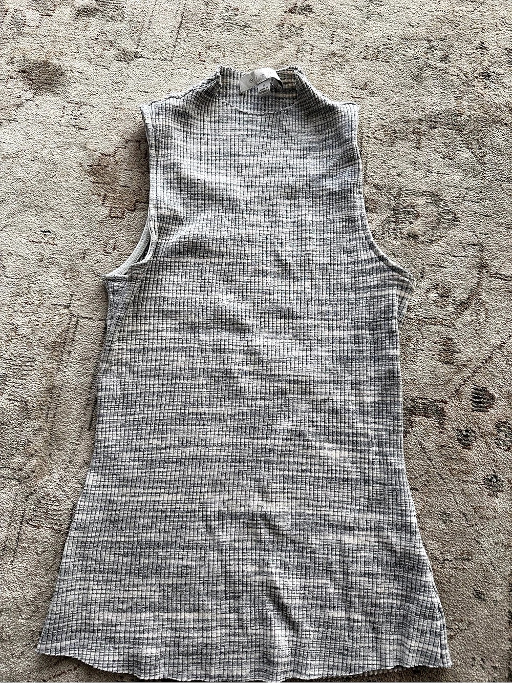 Eri + Ali Checkered Tank Top in Gray & White Size Small